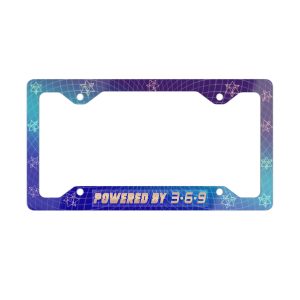 Powered By 3-6-9 Metal License Plate Frame — Car Plate Border
