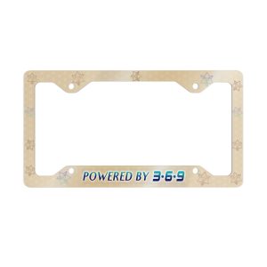 Powered By 3-6-9 Golden Metal License Plate Frame — Car Plate Border