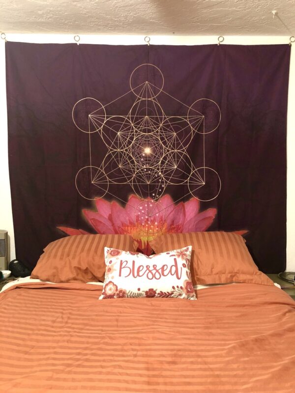 Metatrons Fractal Lotus Dream Tapestry - Image 6